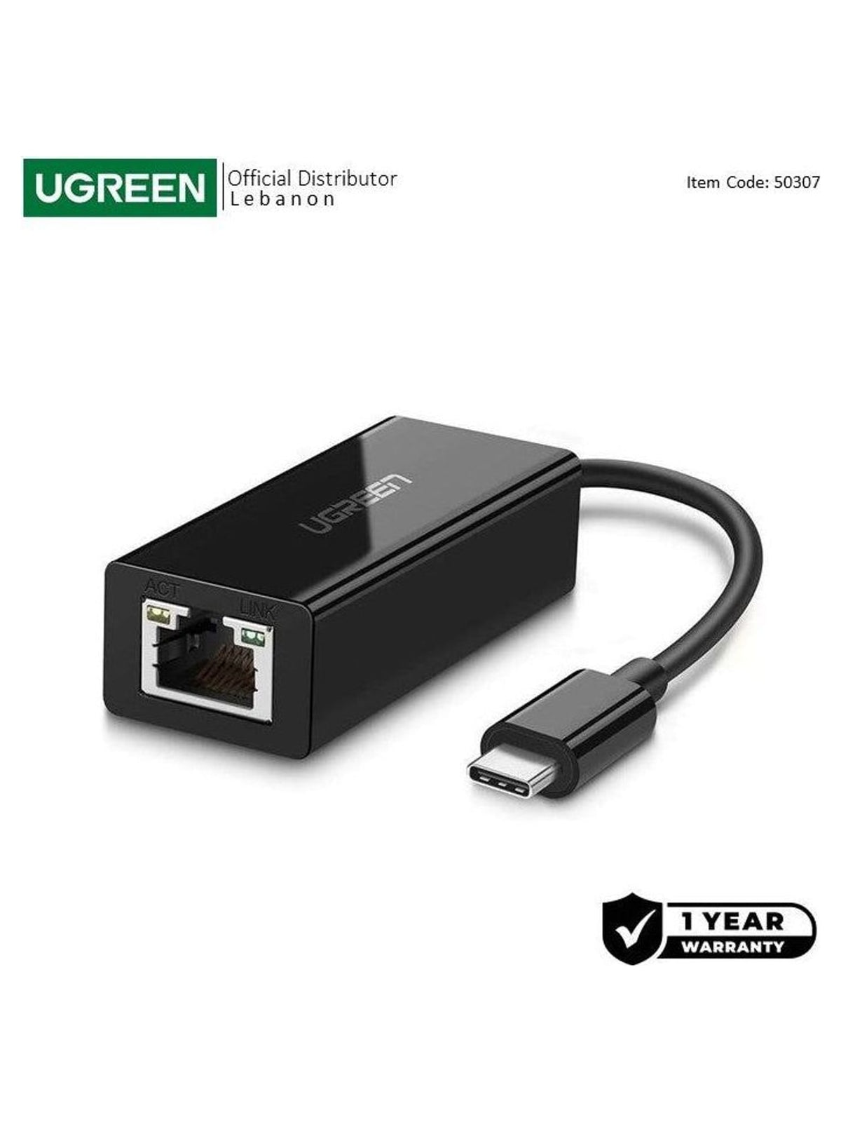 UGREEN USB-C to Gigabit Ethernet Adapter - view 2