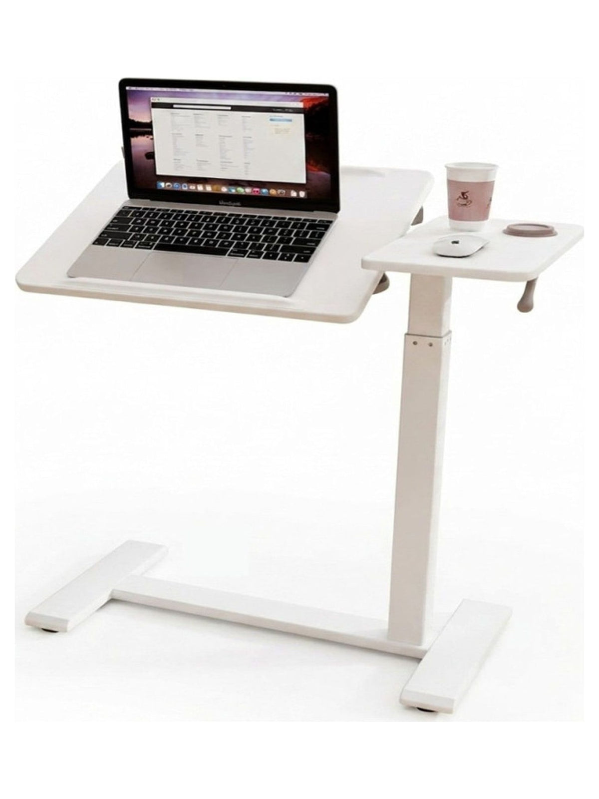 Premium Heavy-Duty Adjustable Overbed Table with Pneumatic Tilt Desktop - view 2