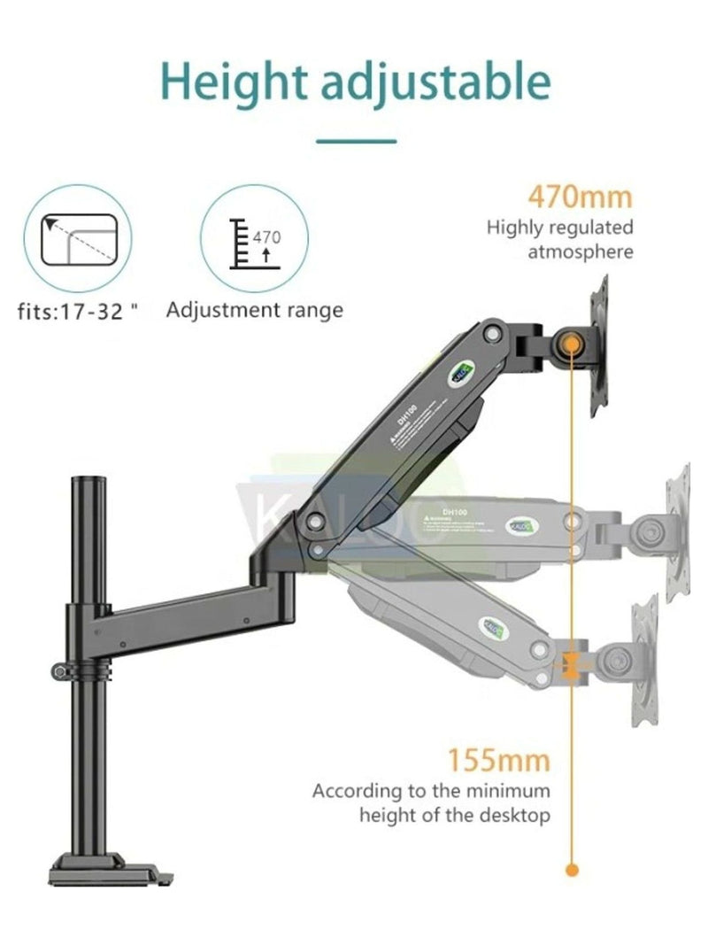 KALOC DH100B Single Monitor Arm with Internal Gas Spring technology for Easy Adjustment - view 5