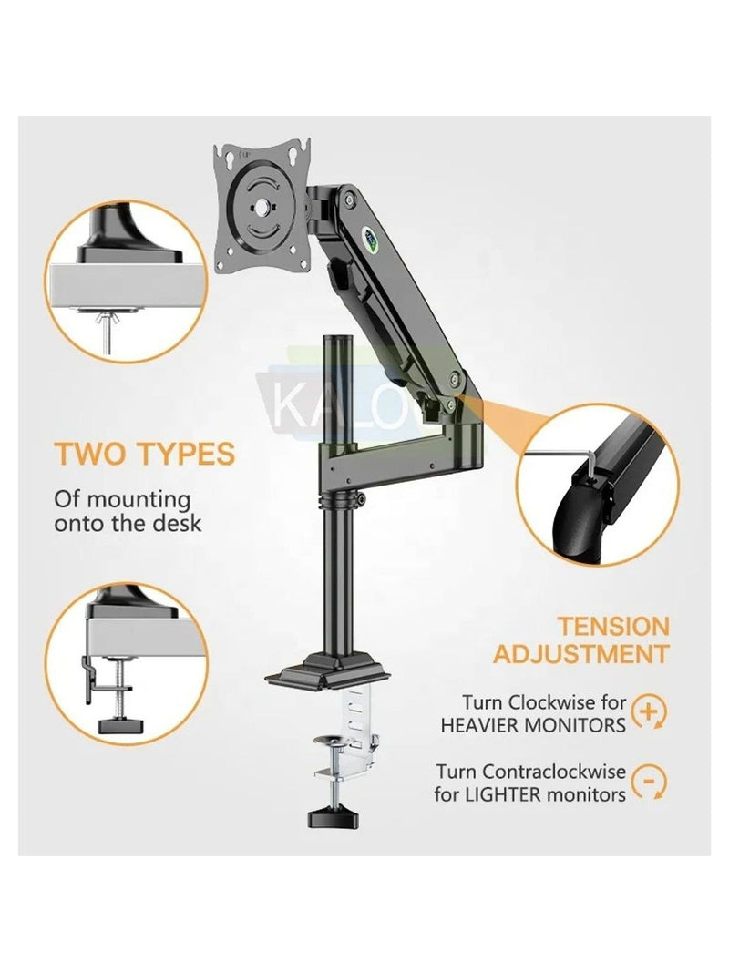 KALOC DH100B Single Monitor Arm with Internal Gas Spring technology for Easy Adjustment - view 8