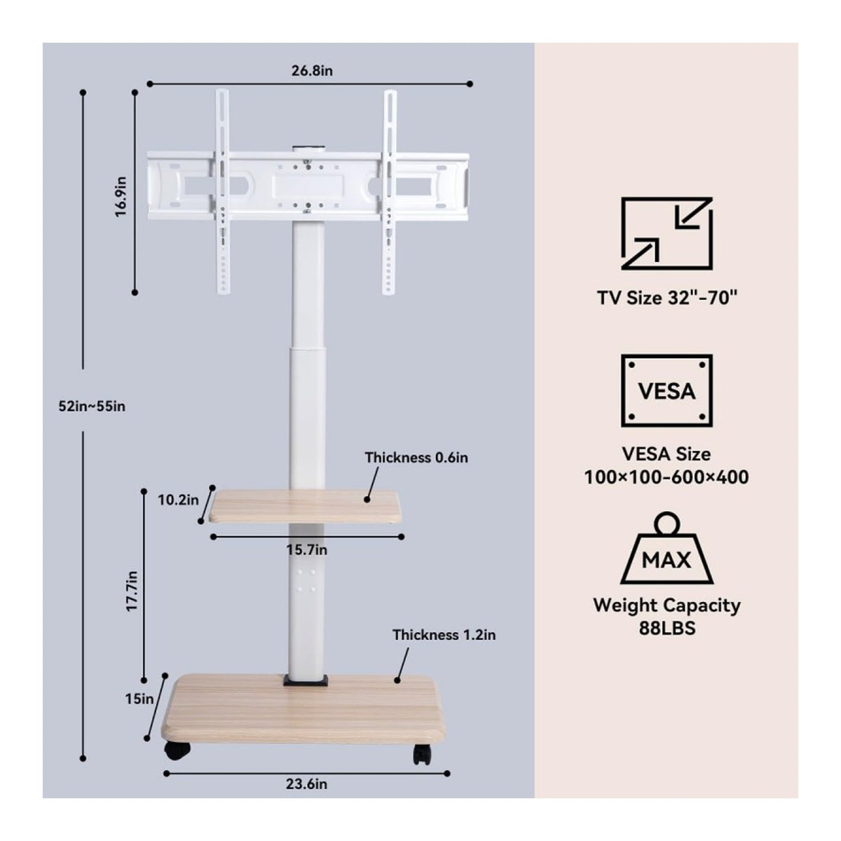 Floor TV Stand 32-70 inch TV Screen Size G2W - view 6