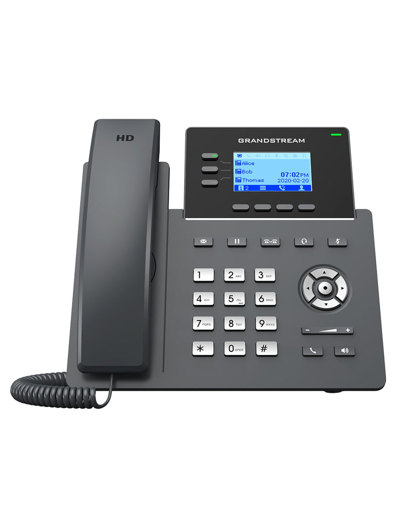 Grandstream GRP2603P IP Phone, 3 Lines, 6 SIP Accounts, Gigabit PoE
