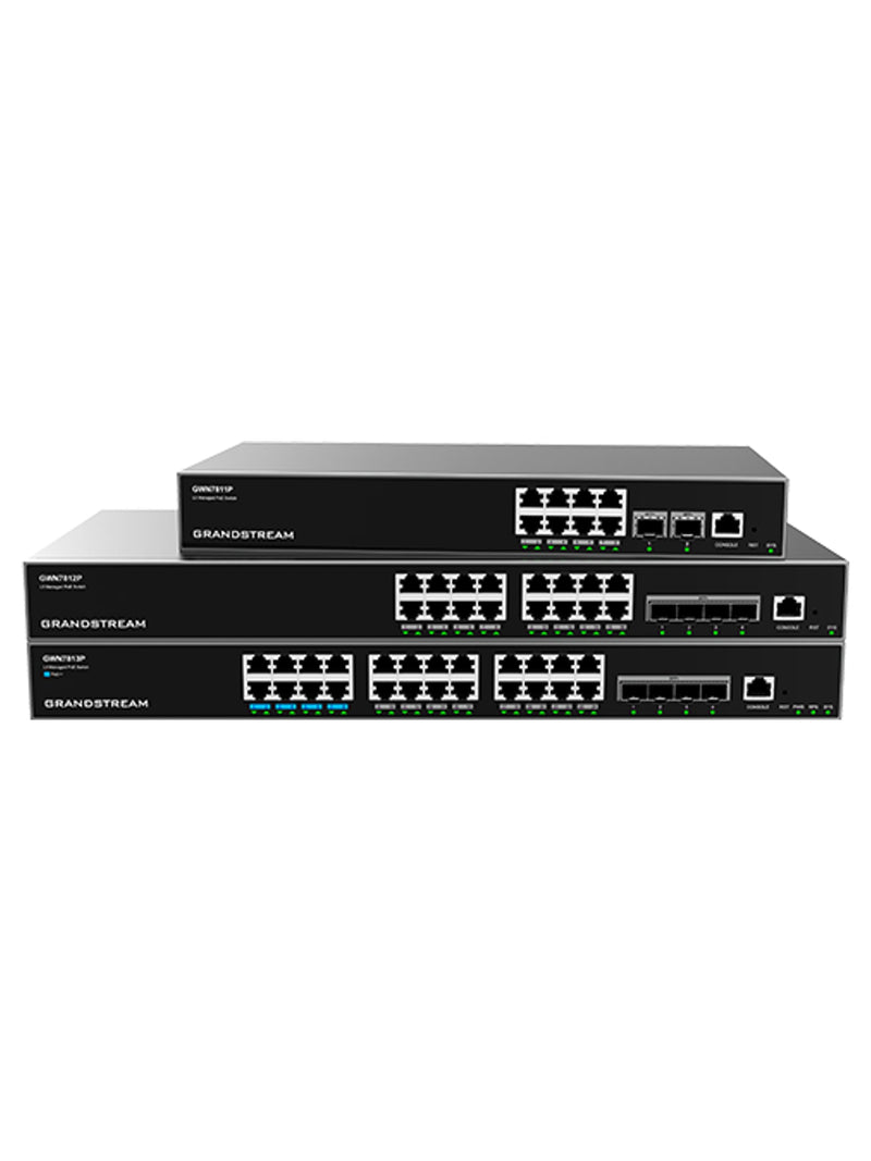 Grandstream GWN7813P 24-Port Gigabit Layer 3 Managed PoE Switch, 4x 10G SFP+, 370W