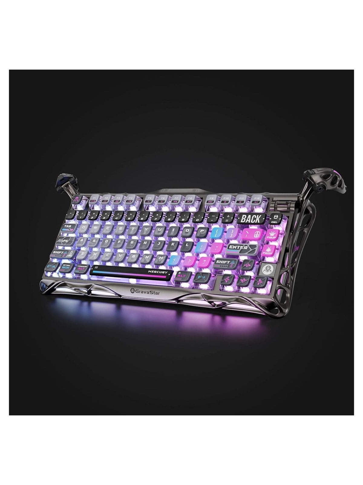 GravaStar Mercury K1 Pro 75% Wireless Mechanical Gaming Keyboard, Aluminum, Hot-Swap - Cyberpunk - view 4