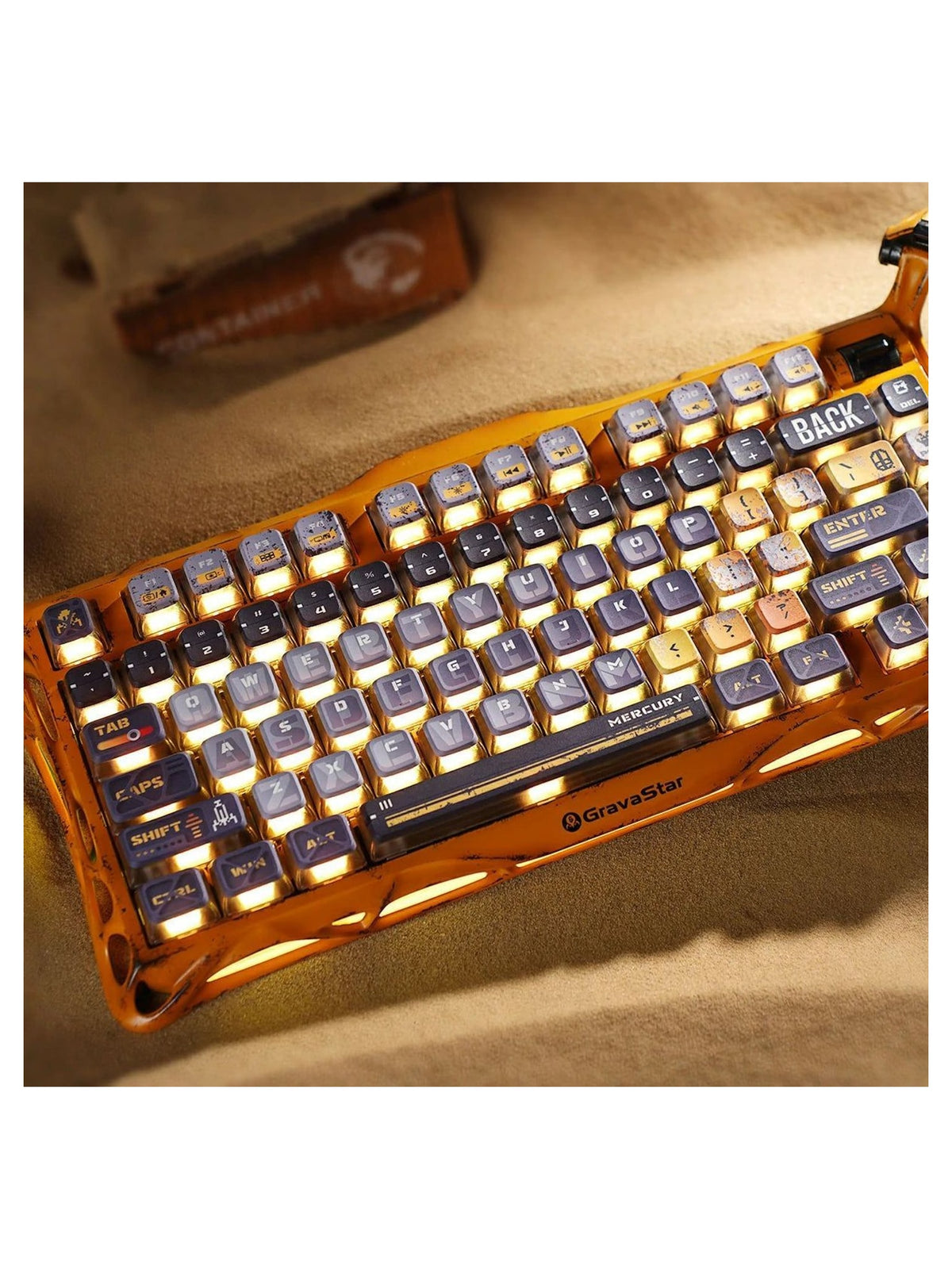 GravaStar Mercury K1 Pro 75% Wireless Mechanical Gaming Keyboard, Aluminum, Hot-Swap - Battle-Worn Yellow - view 5