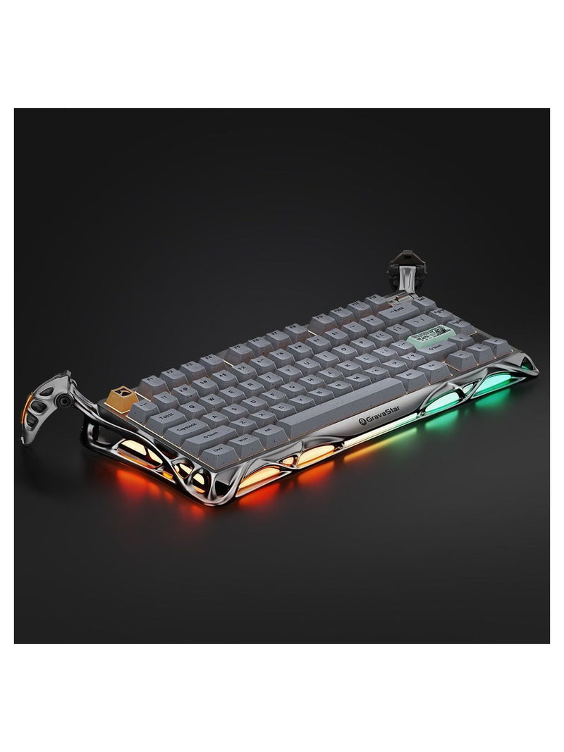 GravaStar Mercury K1 Pro 75% Wireless Mechanical Gaming Keyboard, Aluminum, Hot-Swap - Concrete Gray - view 6