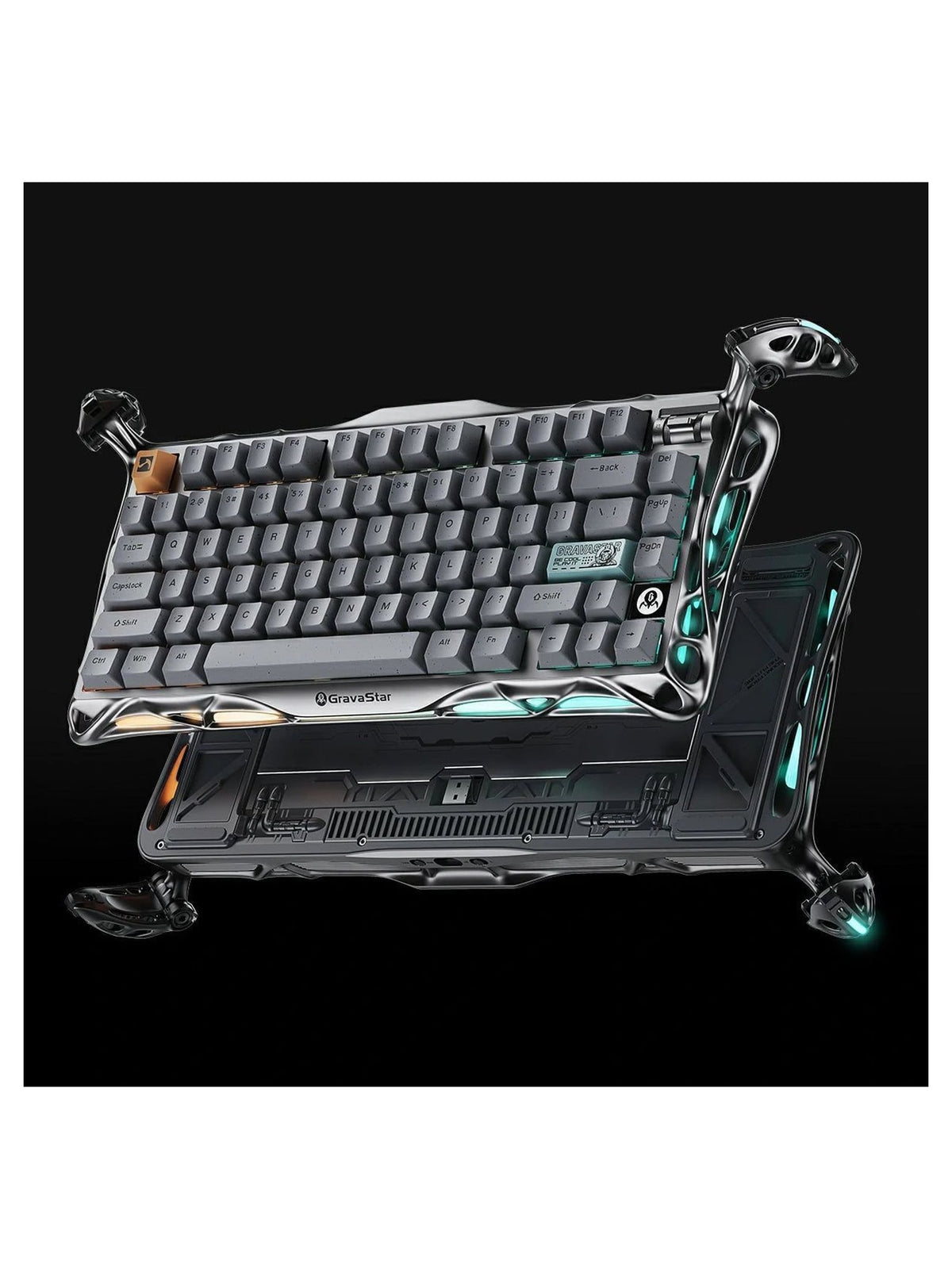 GravaStar Mercury K1 Pro 75% Wireless Mechanical Gaming Keyboard, Aluminum, Hot-Swap - Concrete Gray - view 7