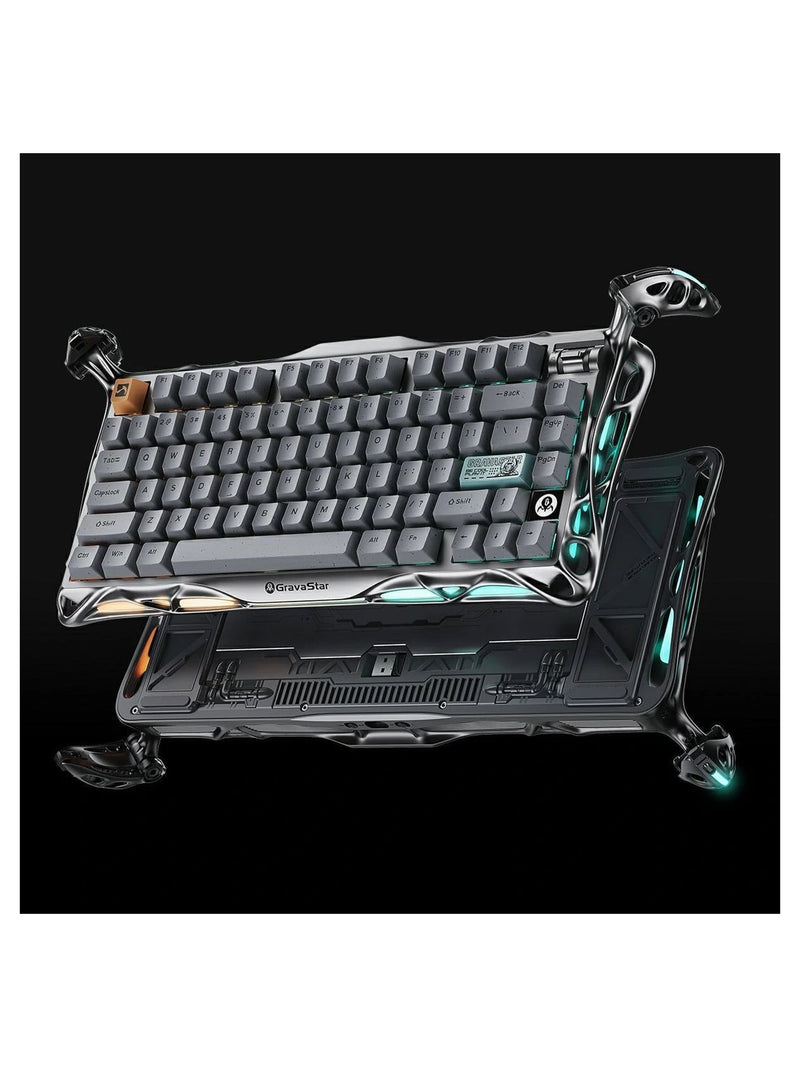 GravaStar Mercury K1 Pro 75% Wireless Mechanical Gaming Keyboard, Aluminum, Hot-Swap - Concrete Gray - view 7