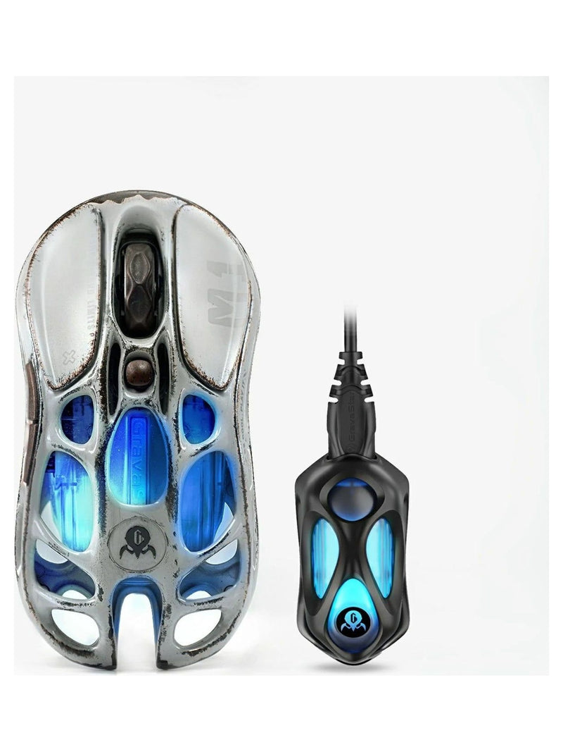 GravaStar Mercury M1 Pro Wireless Gaming Mouse, 26000 DPI Tri-Mode, Magnesium Alloy - Battle-Worn Silver Mist