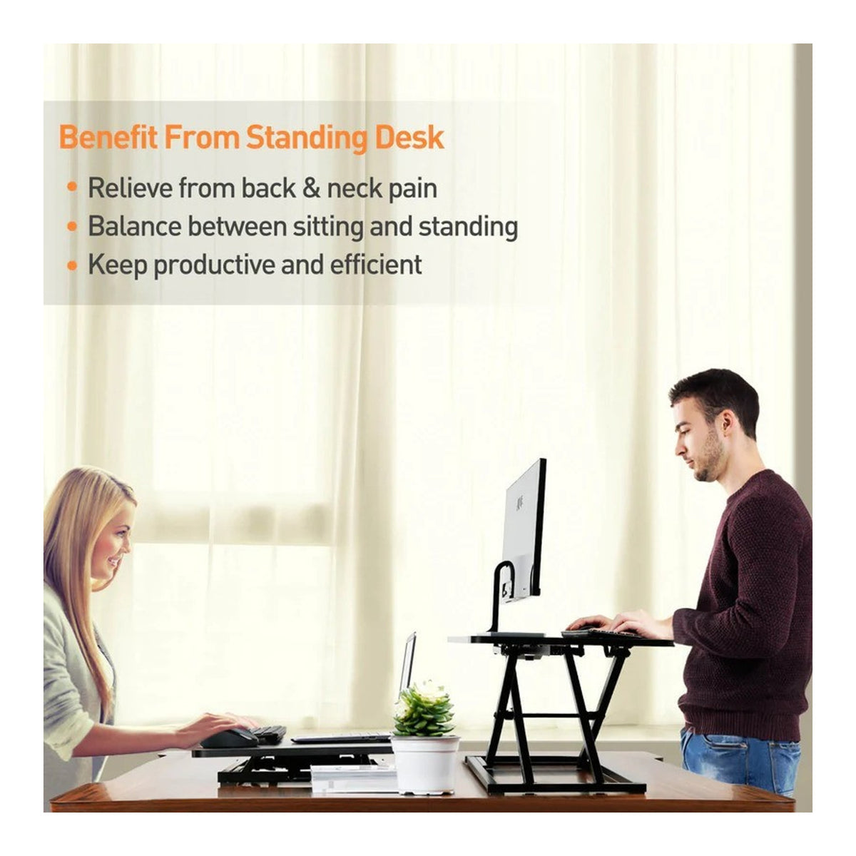 High-Quality Gas Spring Sit-Stand Desk Riser - view 6