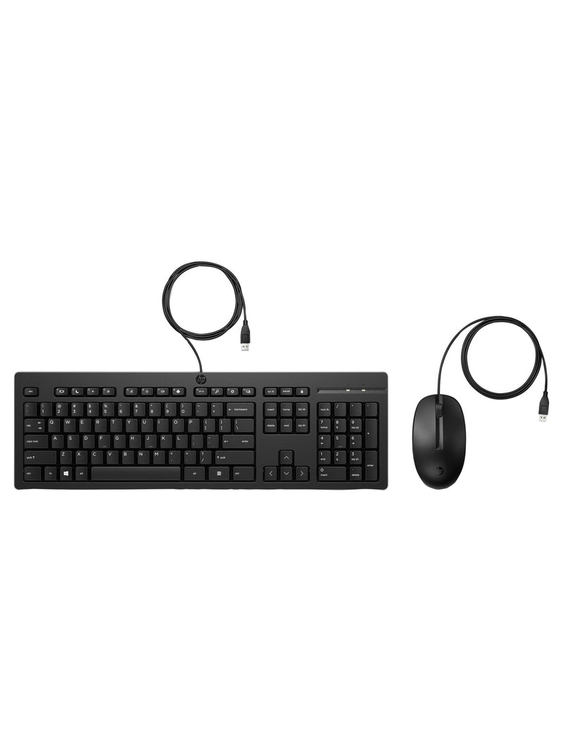 HP 225 Wired Keyboard and Mouse Combo, USB - Black - view 3