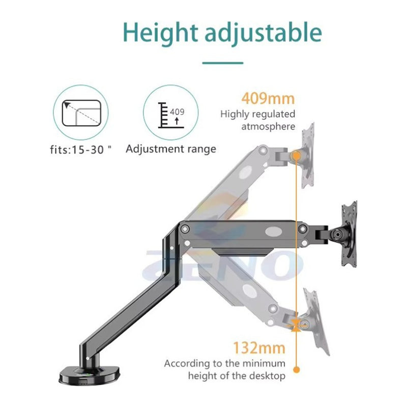 KALOC Adjustable Single Arm for Laptops up to 17.3 Inches