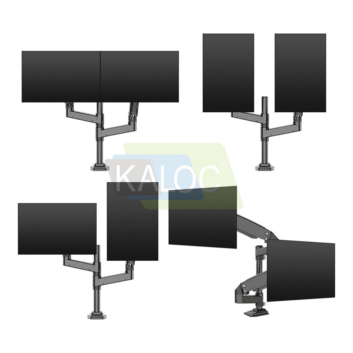 KALOC DH200 H2 STUDIO PRO Dual Monitor & Laptop Arm - view 2