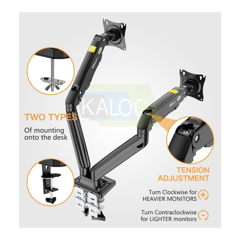 KALOC DS110-2B PRO ERGO Dual Monitor Arm - view 8