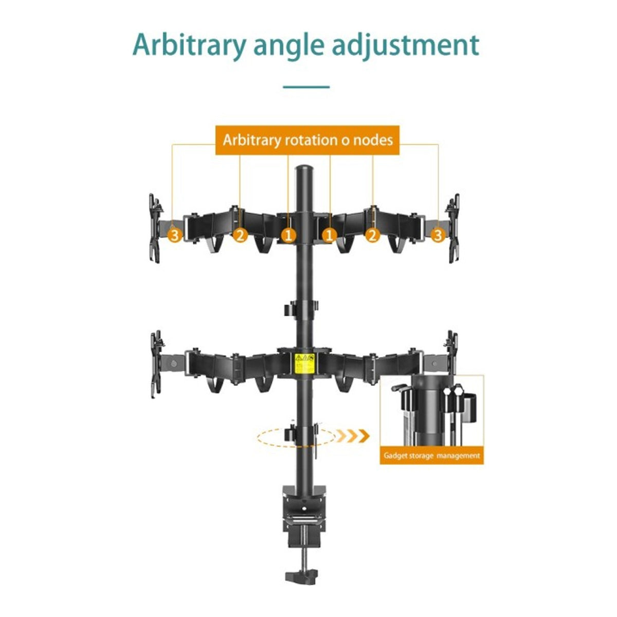 KALOC DW240J Adjustable 4 Monitor Arm - view 4