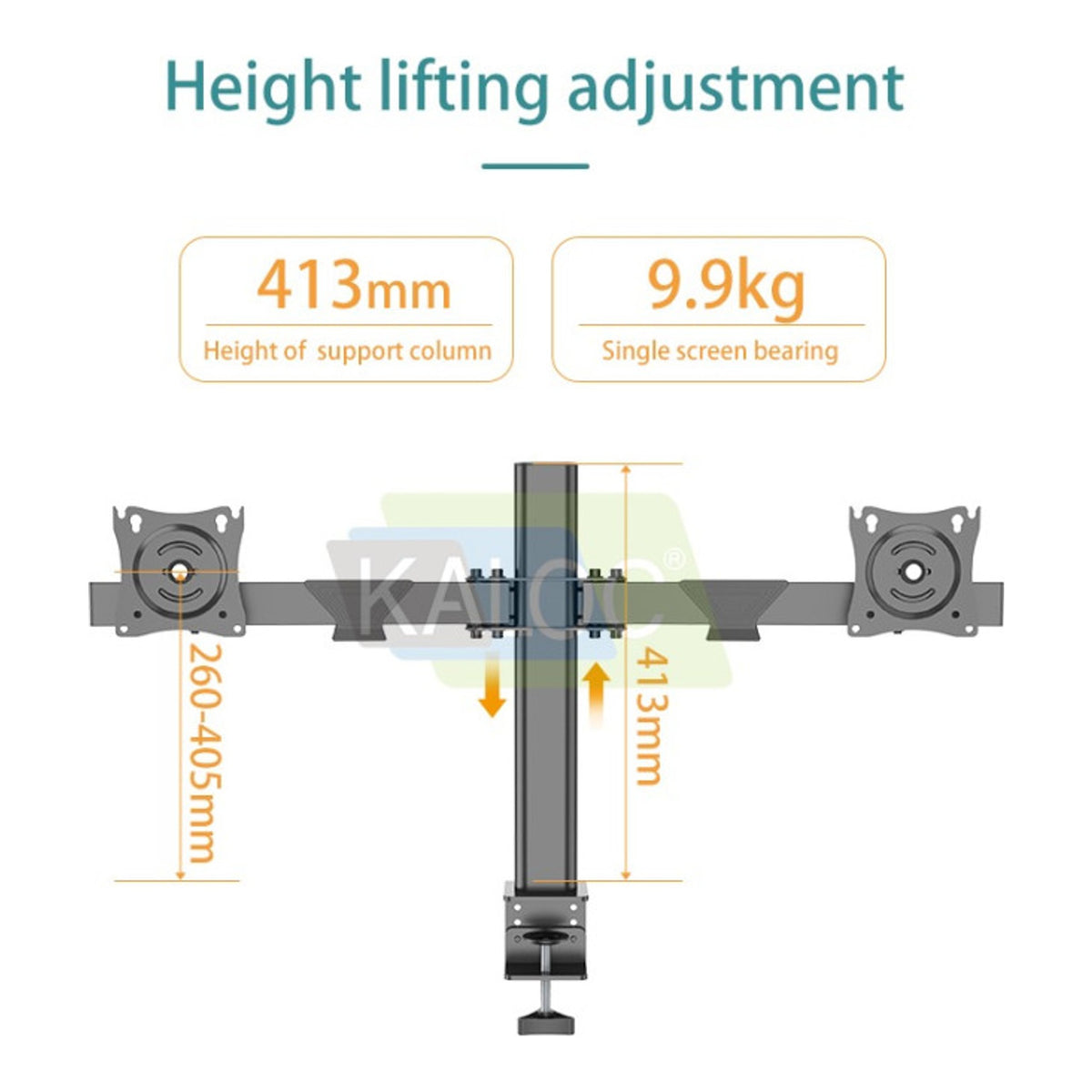 KALOC DZ220J IRONBOUND Stability DUAL Monitor Arm - view 3