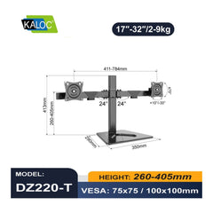 KALOC DZ220T IRONBOUND Stability DUAL Monitor Arm - view 7