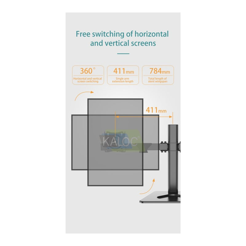 KALOC DZ220T IRONBOUND Stability DUAL Monitor Arm - view 8