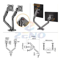 KALOC Ergonomic Dual Monitor & Laptop Arm - view 6