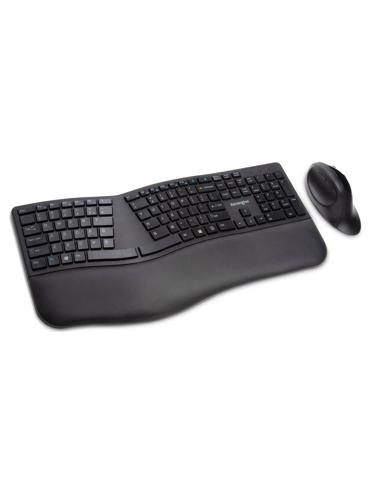 Kensington Pro Fit Ergo Wireless Keyboard and Vertical Mouse Combo, Bluetooth + 2.4 GHz - Black