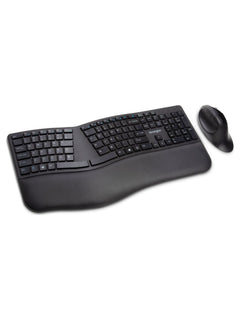 Kensington Pro Fit Ergo Wireless Keyboard and Vertical Mouse Combo, Bluetooth + 2.4 GHz - Black