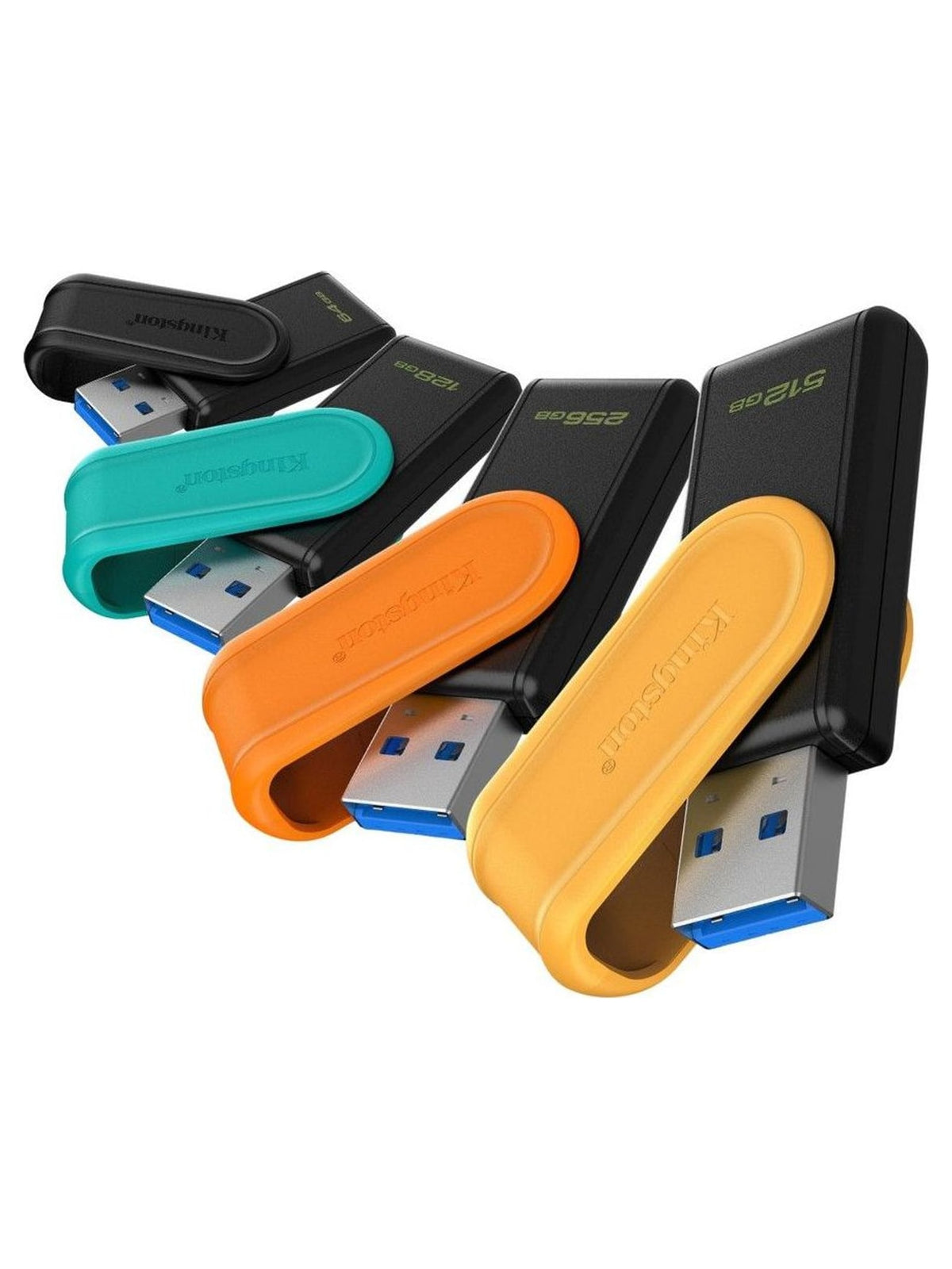 Kingston DataTraveler Exodia S 256GB USB Flash Drive (Black/Orange) - view 3