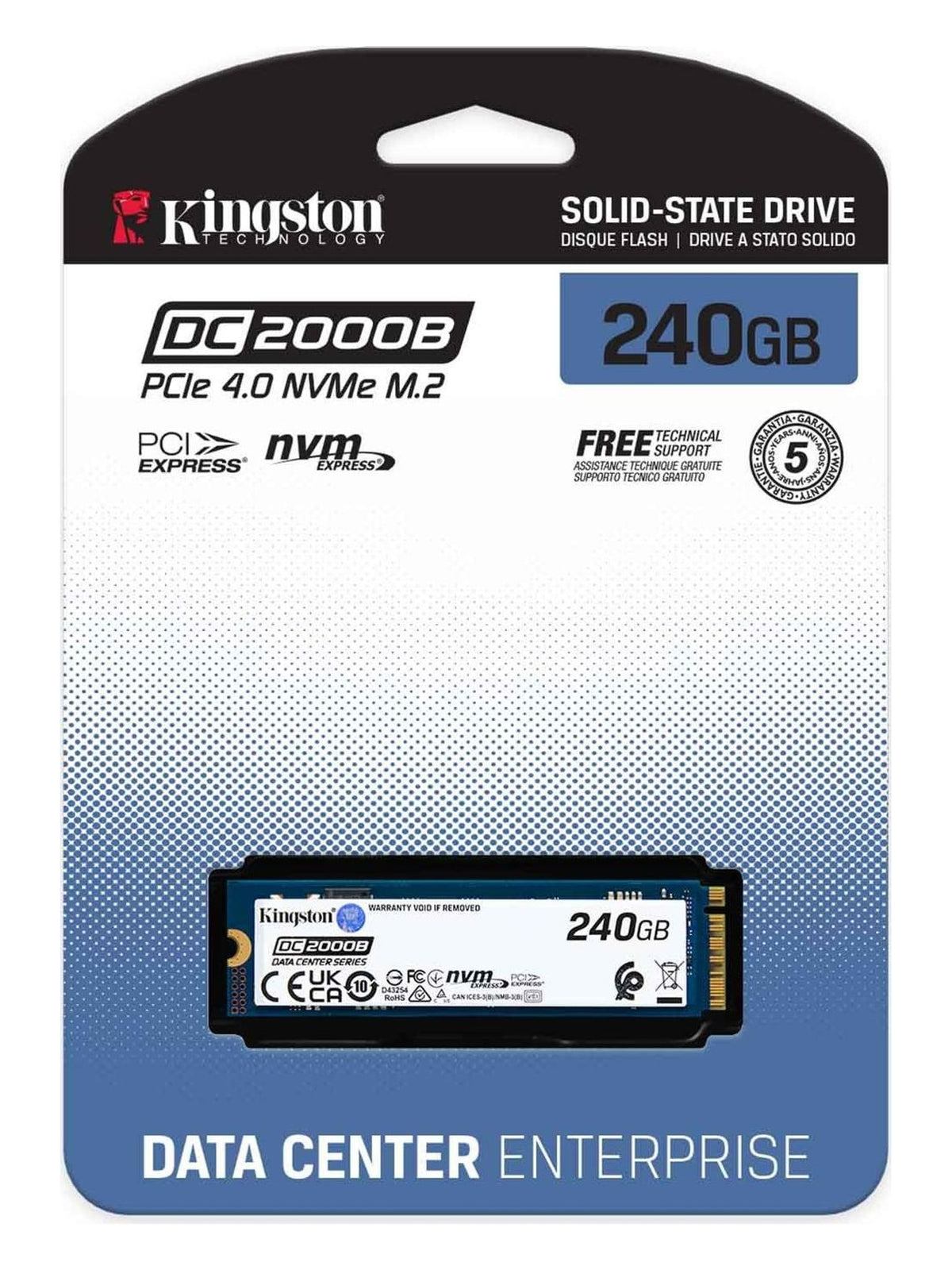 Kingston DC2000B 240GB PCIe 4.0 NVMe M.2 Enterprise Boot SSD - view 3
