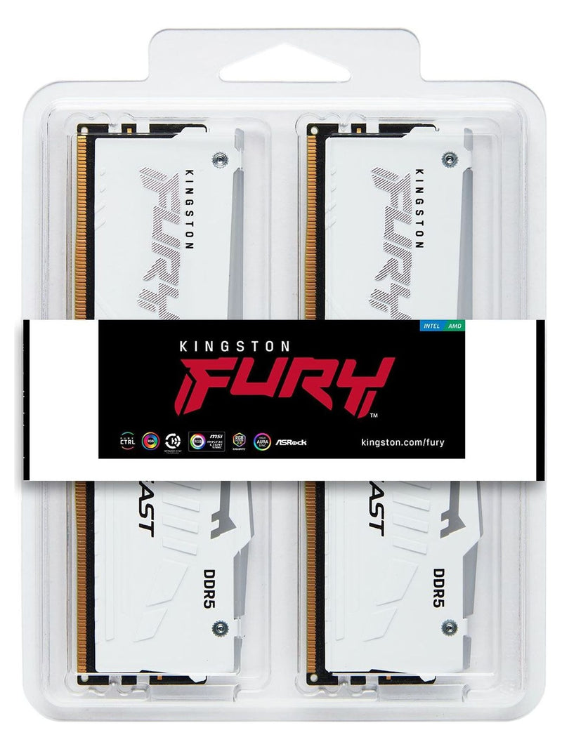 Kingston FURY Beast 16GB (2x8GB) DDR5 5200MHz CL40 Desktop RAM (DIMM) - White RGB - view 9