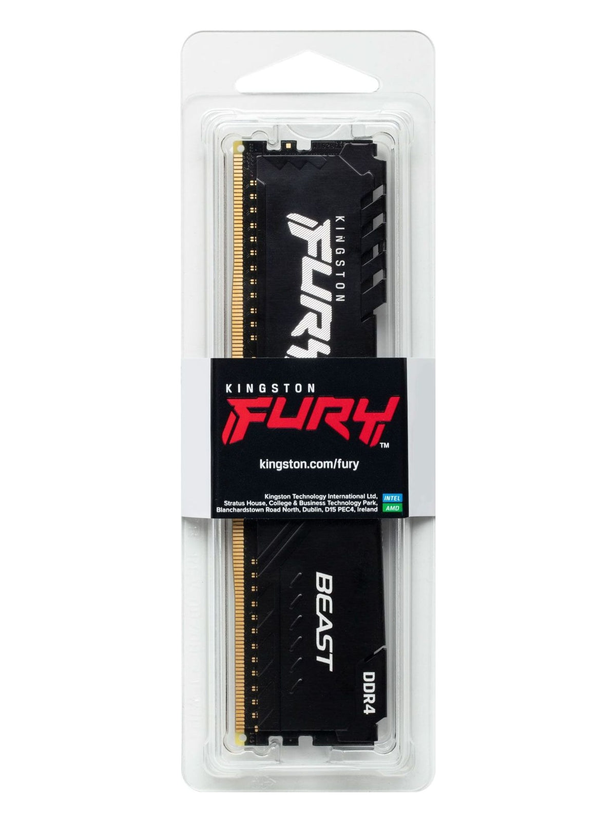 Kingston FURY Beast 16GB DDR4 3200MHz CL16 Desktop RAM (DIMM, 1Rx8) - Black - view 3