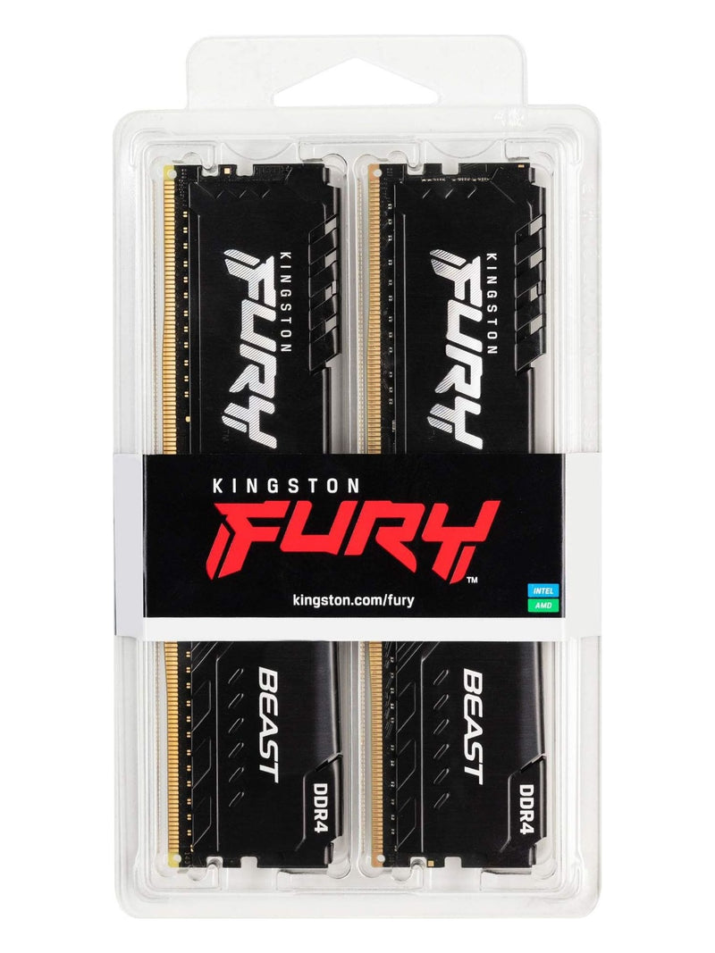 Kingston FURY Beast 64GB (4x16GB) DDR4 3200MHz CL16 Desktop RAM (DIMM) - Black - view 3