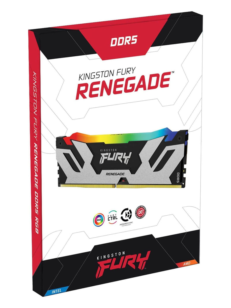 Kingston FURY Renegade 16GB DDR5 8000MHz CL38 Desktop RAM (DIMM) - Black & Silver RGB - view 6