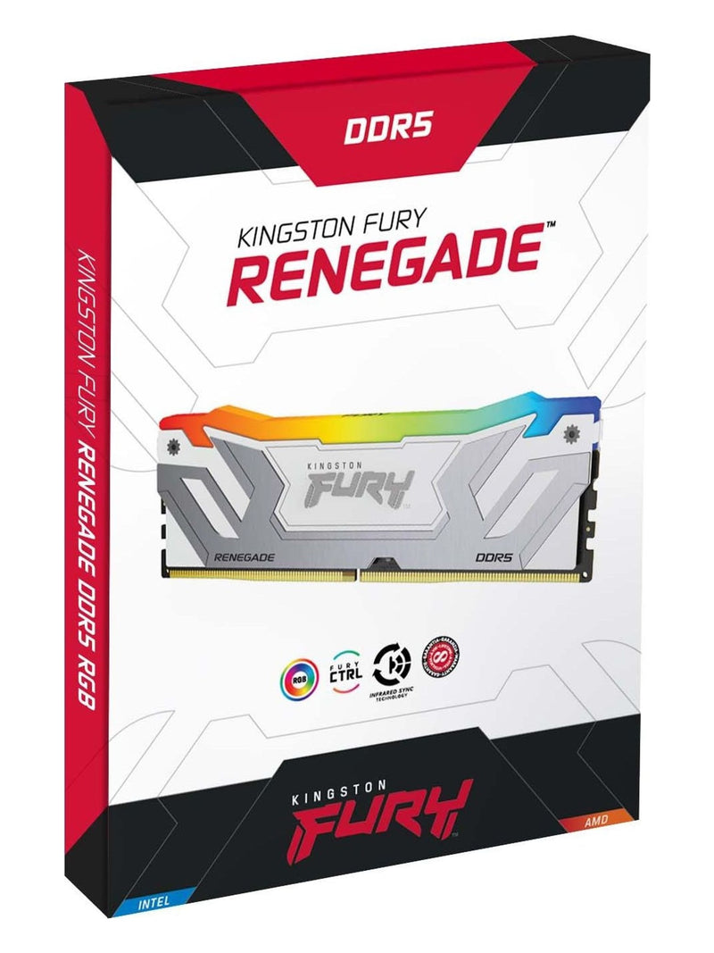 Kingston FURY Renegade White & Silver RGB 48GB (2x24GB) DDR5 8800MHz CL42 Desktop RAM (CUDIMM) - view 3