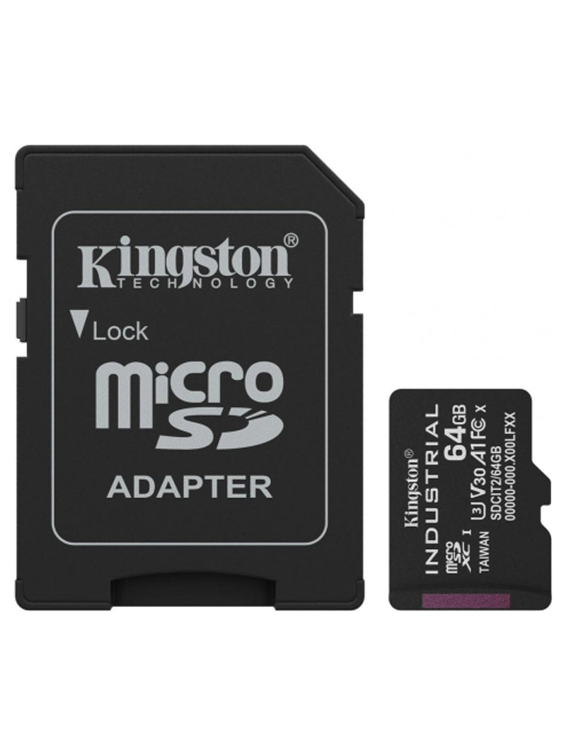 Kingston Industrial 64GB microSD Card with SD Adapter - view 3