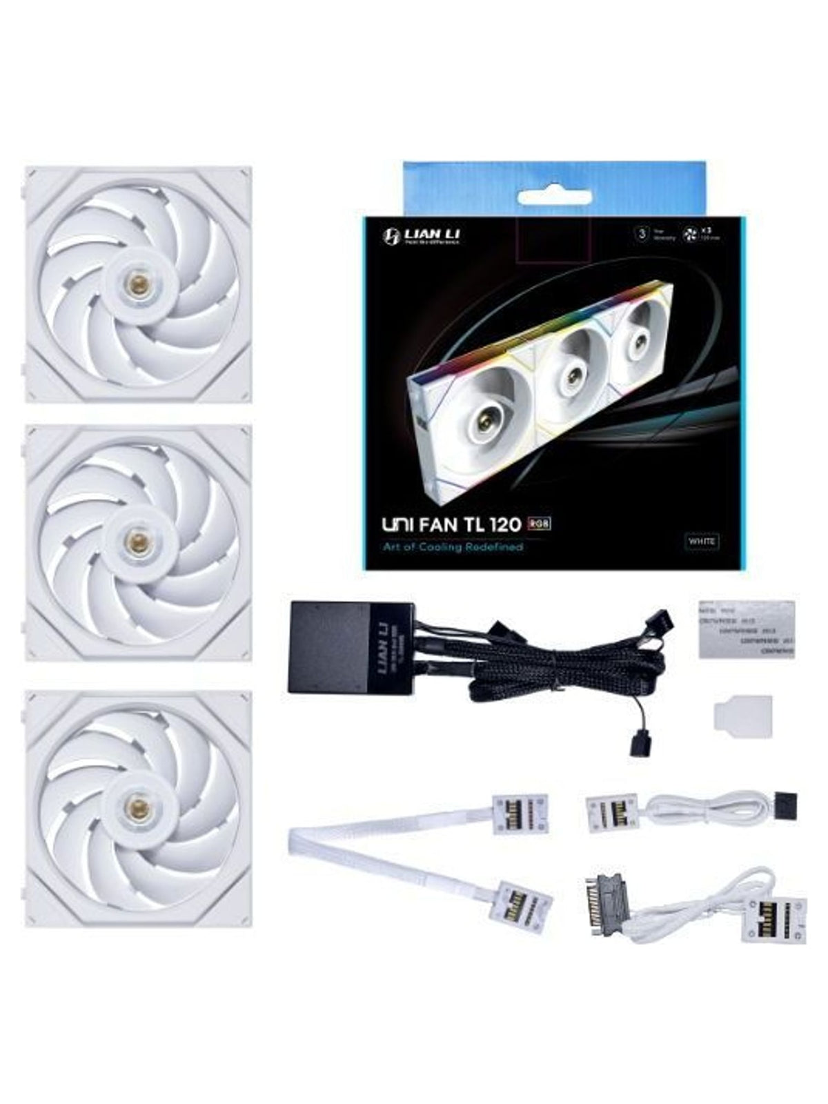 Lian Li UNI FAN TL 120mm ARGB Fan with Infinity Mirror and LCP Blades - Triple Pack + Controller White - view 2