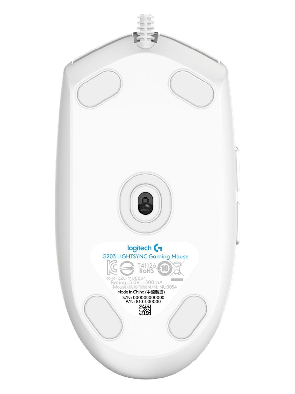 Logitech G102 LIGHTSYNC Wired Gaming Mouse, 8000 DPI RGB, 6 Buttons - White - view 8