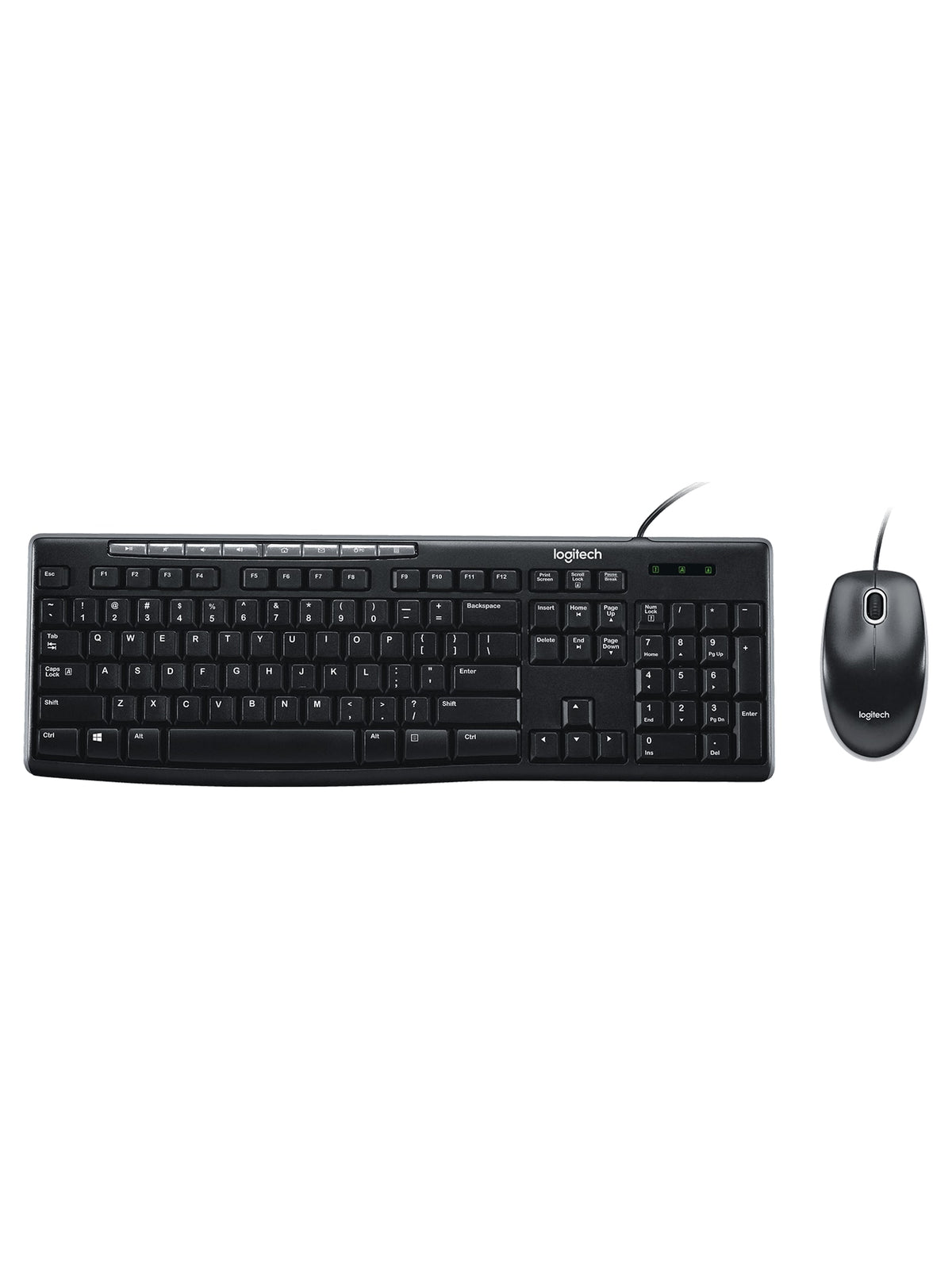 Logitech MK200 Wired Media Keyboard and Mouse Combo, USB