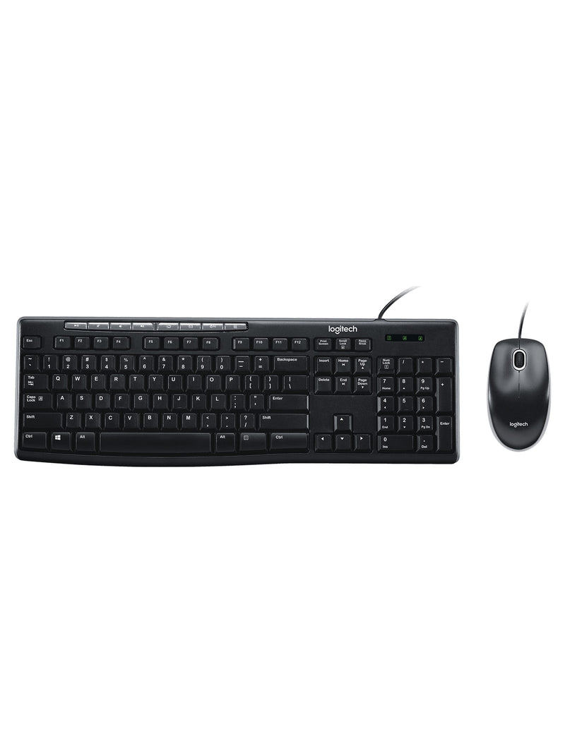 Logitech MK200 Wired Media Keyboard and Mouse Combo, USB