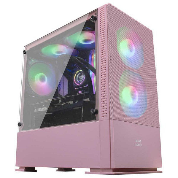 Mars Gaming Mc-Se Micro-ATX Case, Pink