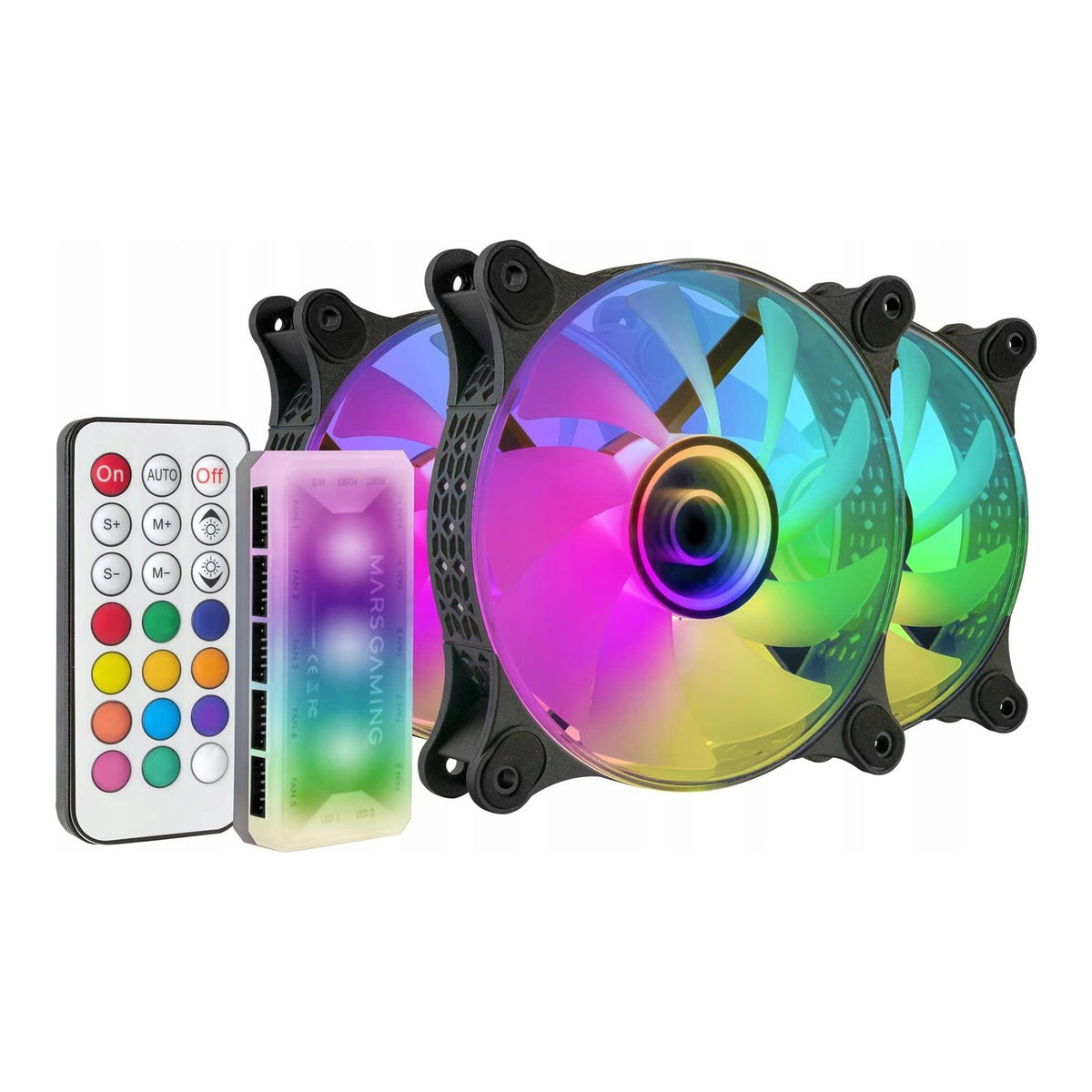 Mars Gaming MF-3D KIT 3x 120mm Infinity Mirror ARGB Fans with Controller & Remote