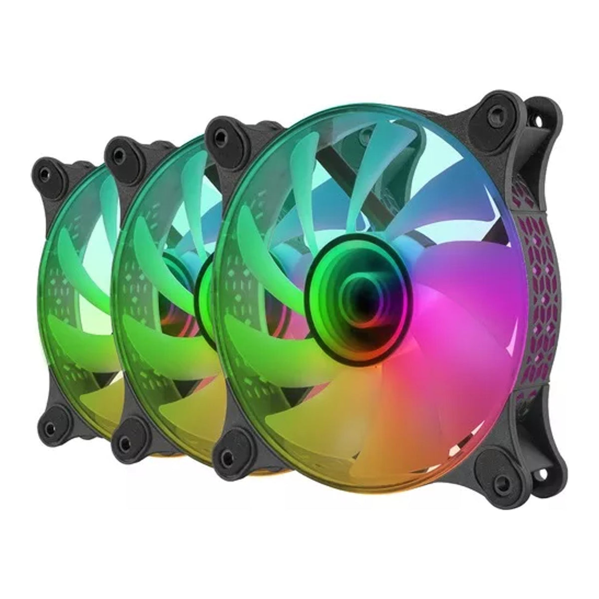 Mars Gaming MF-3D KIT 3x 120mm Infinity Mirror ARGB Fans with Controller & Remote - view 2