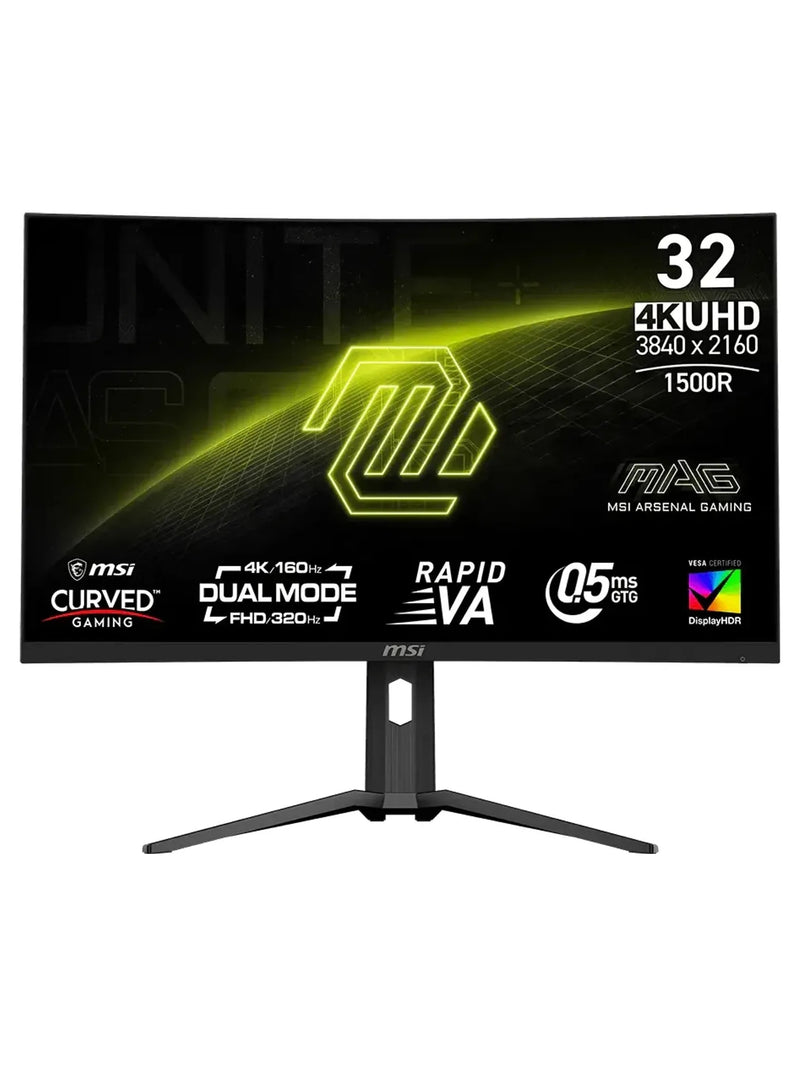 MSI 31.5" MAG 321CUPDF 4K 160Hz / FHD 320Hz Dual Mode Curved Rapid VA Gaming Monitor