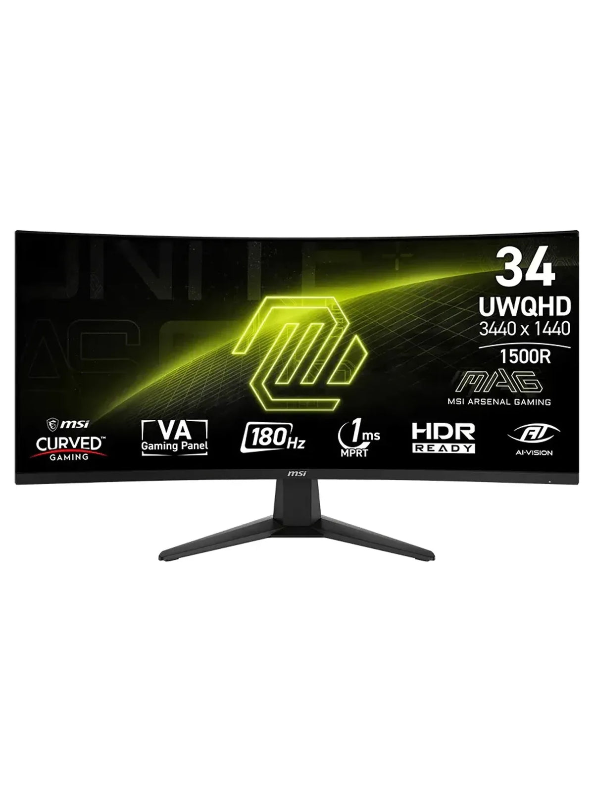 MSI 34" MAG 346CQ UWQHD 180Hz Curved VA Gaming Monitor