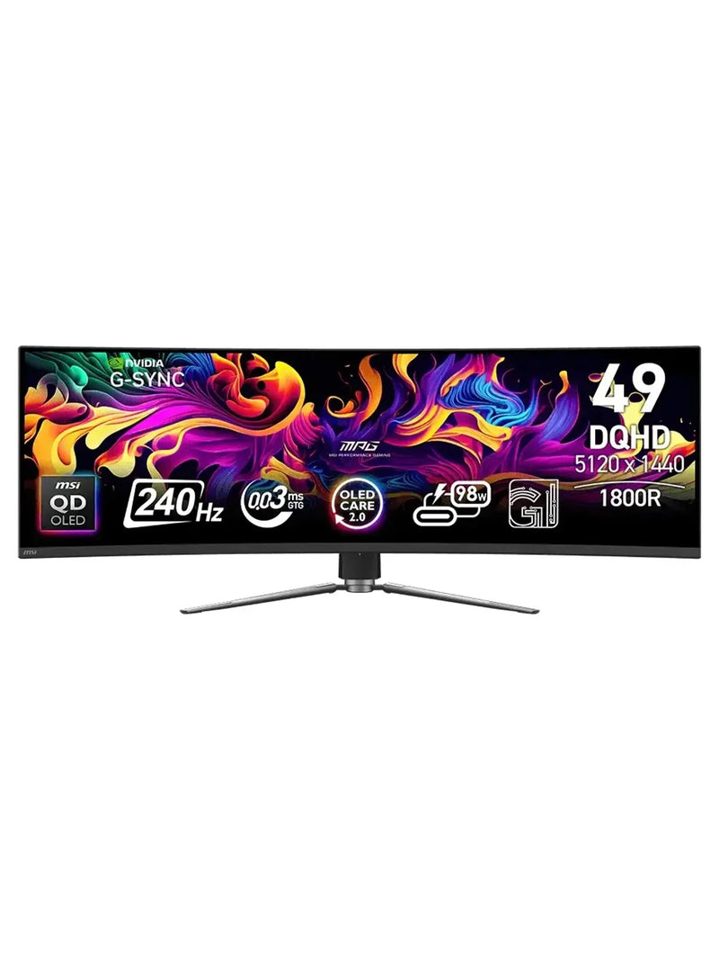 MSI 49" MPG 491CQPX QD-OLED Dual QHD 240Hz Curved Gaming Monitor