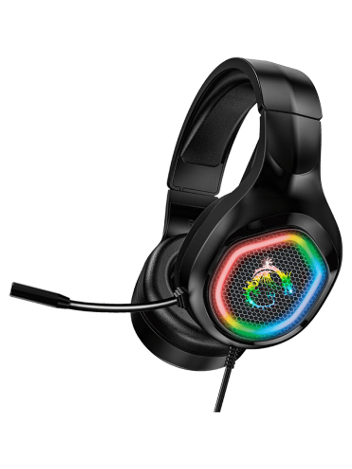 MSI DH20 Wired USB Gaming Headset, 50mm Drivers, RGB