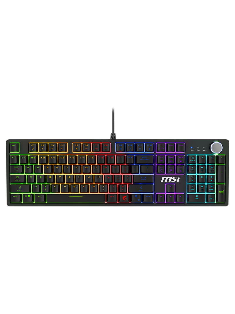 MSI FORGE GK320 Wired Mechanical Gaming Keyboard, Hot-Swappable, RGB, Volume Wheel