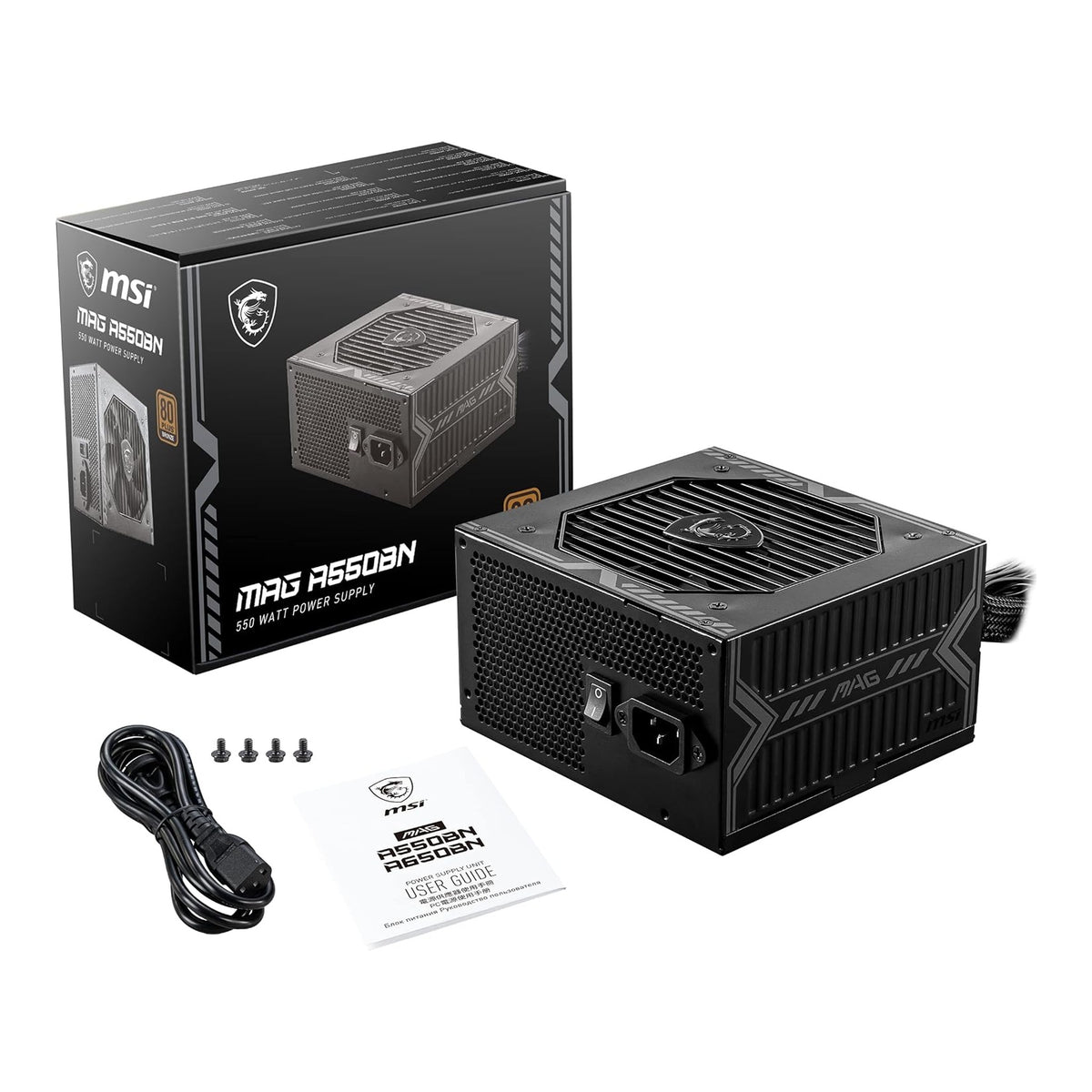 MSI MAG A550BN 550W 80 Plus Bronze Power Supply - view 3