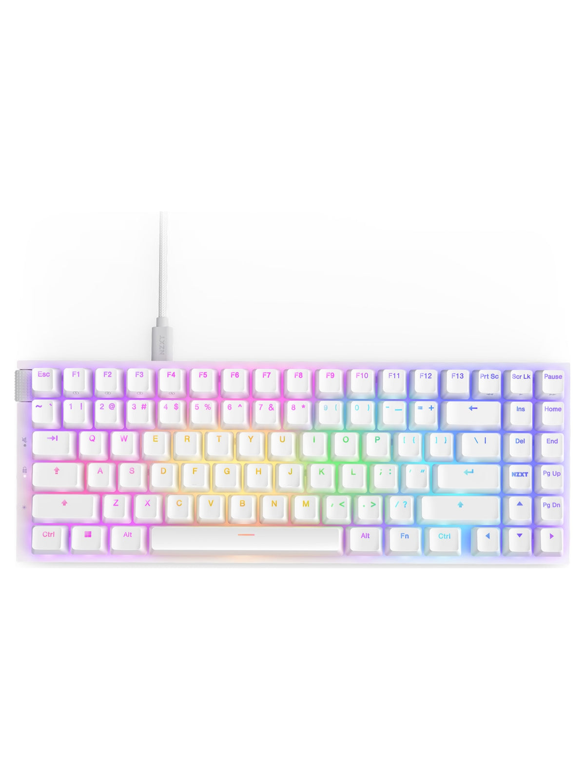 NZXT Function 2 MiniTKL Optical Gaming Keyboard, Adjustable Actuation, PBT Keycaps, RGB - White - view 5