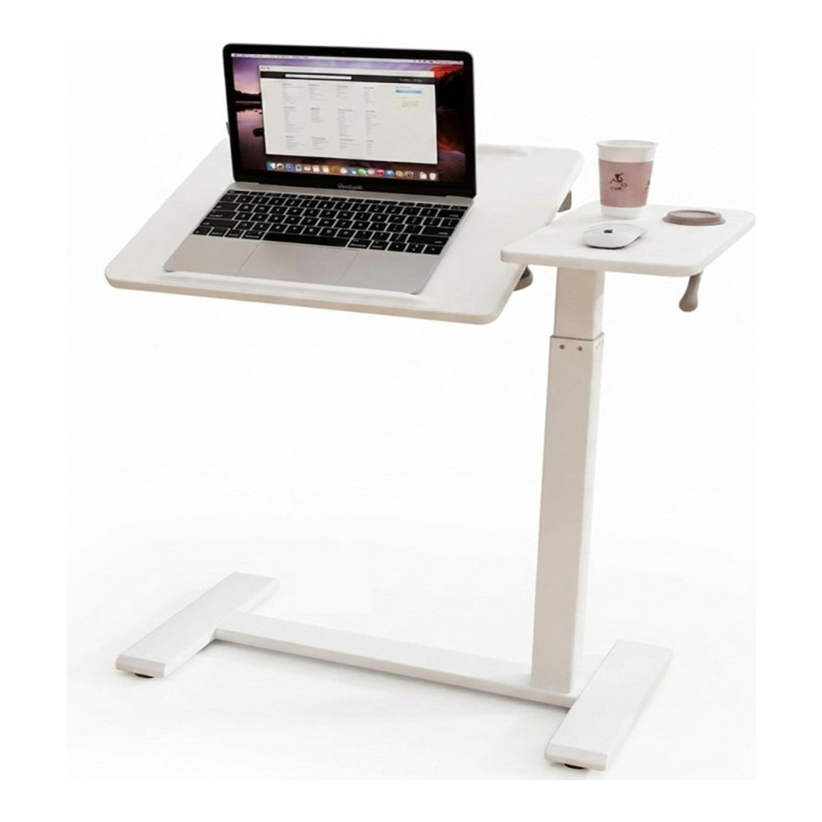 Premium Heavy-Duty Adjustable Overbed Table with Pneumatic Tilt Desktop - view 2