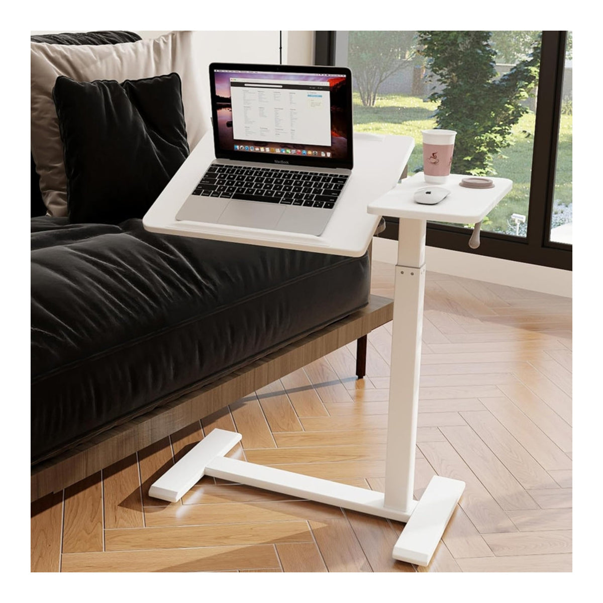 Premium Heavy-Duty Adjustable Overbed Table with Pneumatic Tilt Desktop - view 5