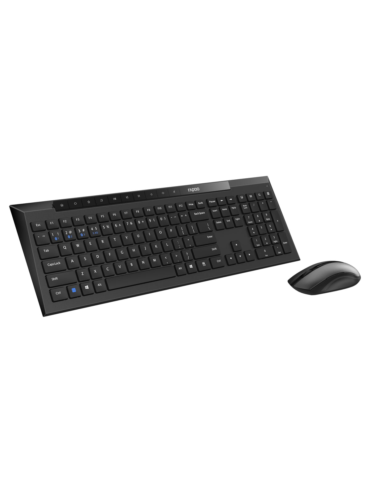 Rapoo 8210M Multi-Mode Wireless Keyboard & Mouse Combo, Bluetooth + 2.4 GHz - Black - view 2